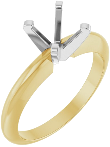 Sužadėtuvių Žiedas „Solitaire“ 585 Baltojo Ir Geltonojo Aukso Round 6.5mm (1)