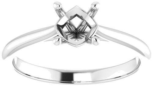 Sužadėtuvių Žiedas „Solitaire“ 585 Baltojo Aukso Round 6mm (3)