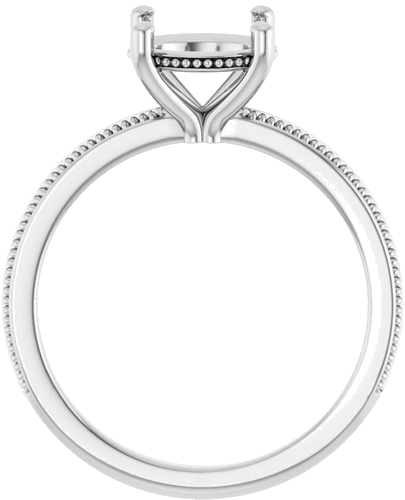 Sužadėtuvių Žiedas „Solitaire Milgrain“ 14k white gold Round 8mm (2)