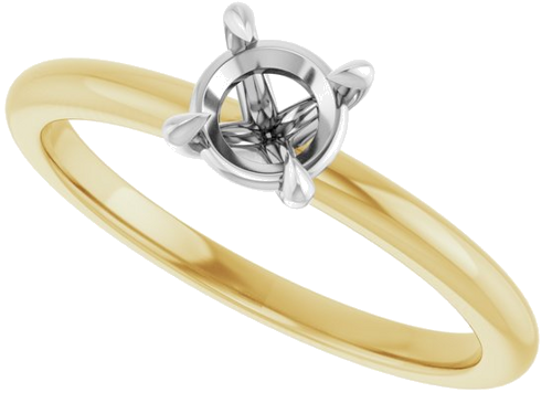 Sužadėtuvių Žiedas „Claw-Prong“ 14k yellow/white gold Round 5.2mm (5)