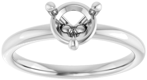Sužadėtuvių Žiedas „Solitaire“ 14k white gold Round 6.5mm (3)