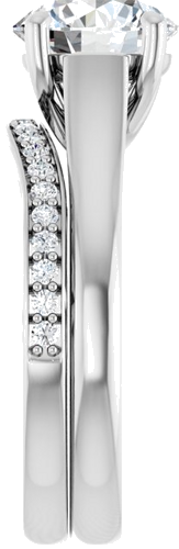 Sužadėtuvių Žiedas „Solitaire“ 585 Baltojo Aukso Round 8mm (9)