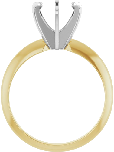 14K Yellow White 7.4 mm Round Engagement Ring Mounting (2)