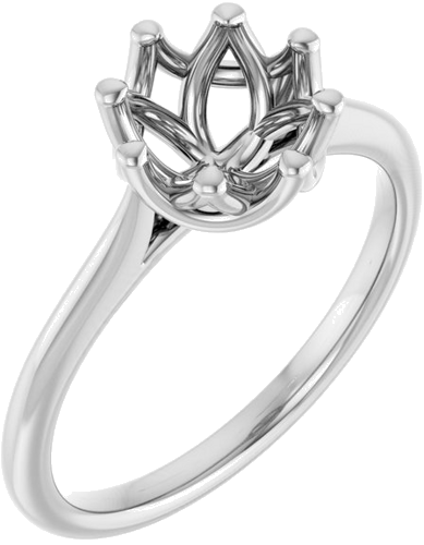 Sužadėtuvių Žiedas „Solitaire“ 585 Baltojo Aukso Round 7mm (1)