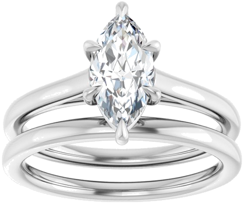 Sužadėtuvių Žiedas „Claw-Pong“ 14k white gold Marquise 10mm x 5mm (8)