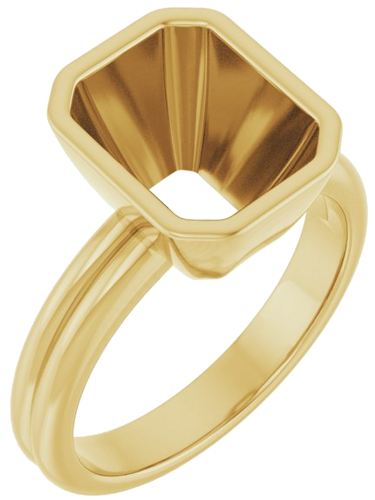 Sužadėtuvių Žiedas „Bezel-Set Solitaire“ 14k yellow gold Emerald 10mm x 8mm (1)