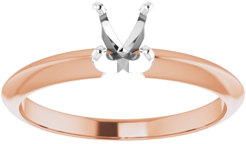 Sužadėtuvių Žiedas „Lightweight Solitaire“ 14k rose/white gold Round 4.2mm x 4.9mm (3)