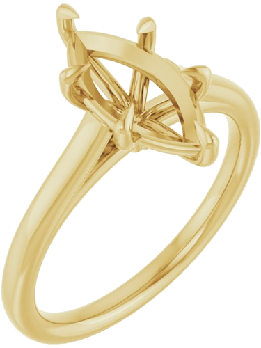Sužadėtuvių Žiedas „Claw-Pong“ 14k yellow gold Marquise 12mm x 6mm (1)