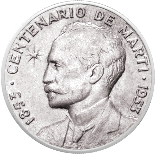 25 центов Хосе Марти 1953 Куба серебряная монета (1)