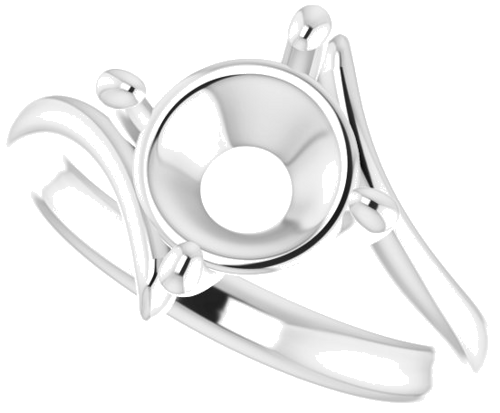 Sužadėtuvių Žiedas „Solitaire Bypass“ 14k white gold Round 9mm (5)