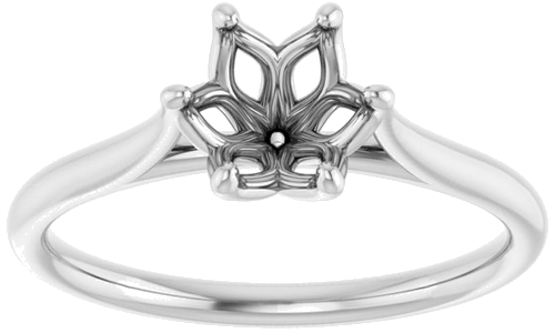10K White 6.5 mm Round Engagement Ring Mounting (3)
