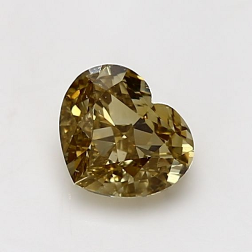 1.0 carat Fancy Deep Brownish Greenish Yellow-SI1 Natūralus Heart Deimantas (1)