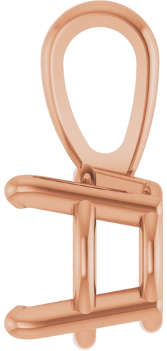 14K Rose 6 mm Round 4-Prong Pendant Mounting (3)