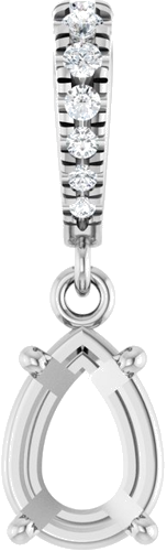 Pakabukas „Accented“ 14k white gold Pear 7mm x 5mm (1)