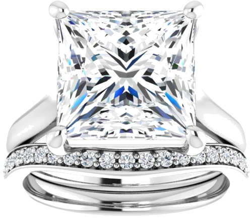 Sužadėtuvių Žiedas „Solitaire“ 585 Baltojo Aukso Square 10mm (8)