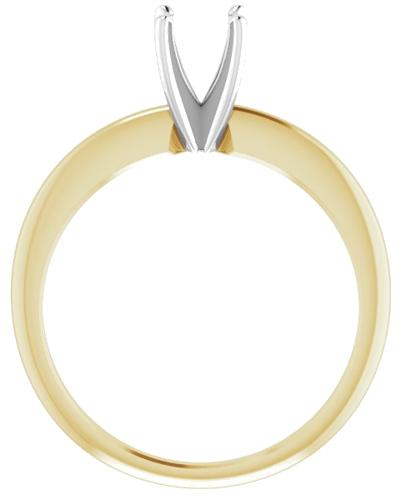 Sužadėtuvių Žiedas „Solitaire“ 585 Baltojo Ir Geltonojo Aukso Round 5.4mm x 5.7mm (2)