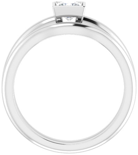 Sužadėtuvių Žiedas „Bezel-Set Solitaire“ 14k white gold Square 4mm (7)