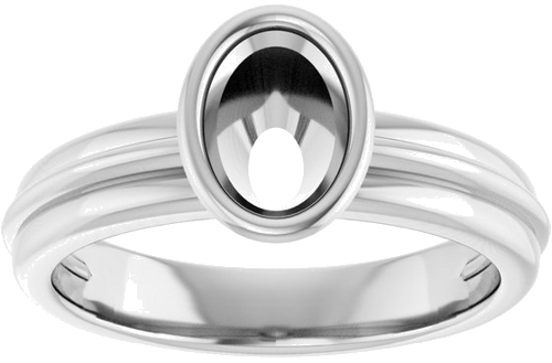 Sužadėtuvių Žiedas „Bezel-Set Solitaire“ 925 Sidabro Oval 7mm x 5mm (3)