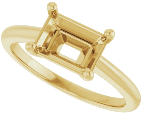 Sužadėtuvių Žiedas „Solitaire“ 14k yellow gold Emerald 8mm x 6mm (5)