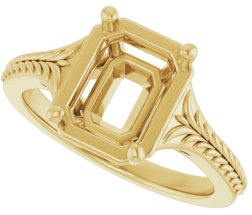 Sužadėtuvių Žiedas „Solitaire“ 14k yellow gold Emerald 8.5mm x 6.5mm (5)
