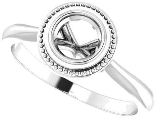 Sužadėtuvių Žiedas „Bezel-Set Solitaire Milgrain“ 14k white gold Round 5.2mm (5)