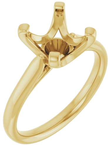 Sužadėtuvių Žiedas „Solitaire“ 14k yellow gold Cushion 8mm (1)