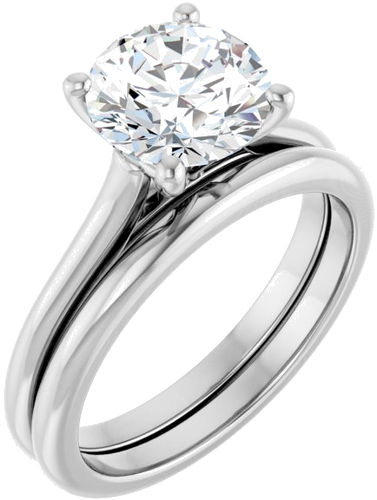 14K X1 White 8 mm Round Solitaire Engagement Ring Mounting (6)