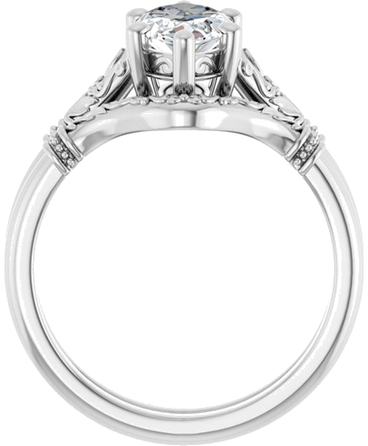 Sužadėtuvių Žiedas „Sculptural“ 14k white gold Marquise 12mm x 6mm (7)