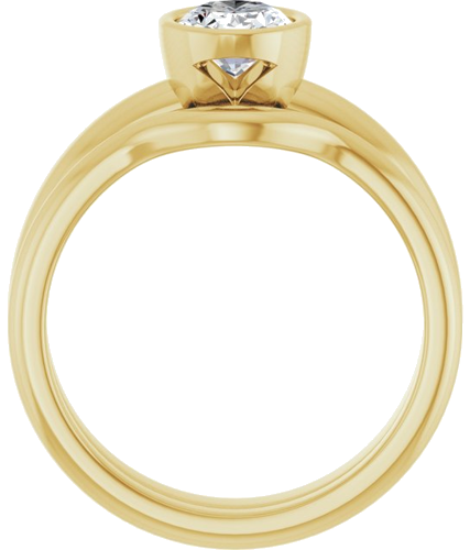 Sužadėtuvių Žiedas „Bezel-Set Solitaire“ 14k yellow gold Oval 7.5mm x 5.5mm (7)