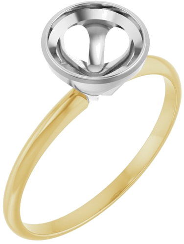 Sužadėtuvių Žiedas „Solitaire“ 585 Baltojo Ir Geltonojo Aukso Round 7mm (1)