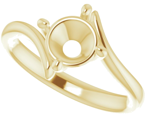 14K Yellow  7 mm Round Solitaire Engagement Ring Mounting (5)