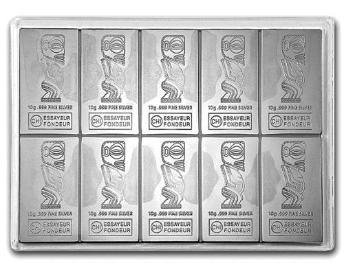 10 x 10 g CombiCoin™ 2012 Kuko salos 1 dolerio sidabrinės monetos Valcambi (1)
