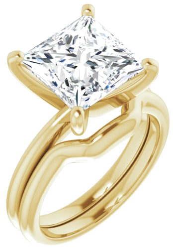 14K Yellow  9x9 mm Square Solitaire Engagement Ring Mounting (6)