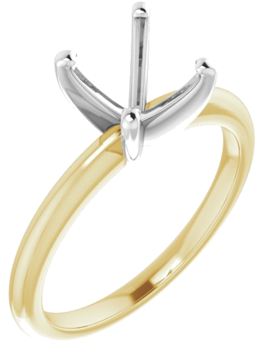 Sužadėtuvių Žiedas „Solitaire“ 585 Baltojo Ir Geltonojo Aukso Square 6mm (1)