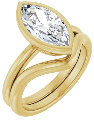 Sužadėtuvių Žiedas „Bezel-Set“ 14k yellow gold Marquise 13mm x 6.5mm (6)