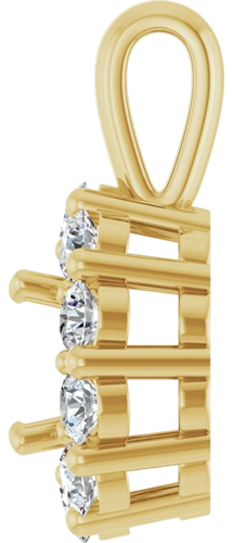 14K Yellow 5.5 mm Round 3 8 CTW Natural Diamond Semi-Set Pendant (3)