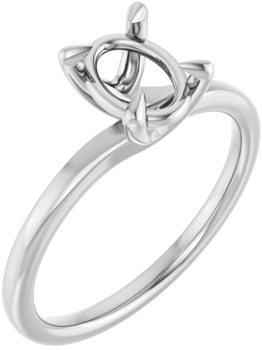 Sužadėtuvių Žiedas 14k white gold Oval 8mm x 6mm (1)