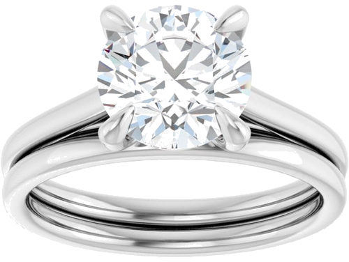 Sužadėtuvių Žiedas „Solitaire“ 950 Platinos Round 8mm (8)