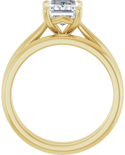 14K Yellow 8x6 mm Emerald Solitaire Engagement Ring Mounting (7)