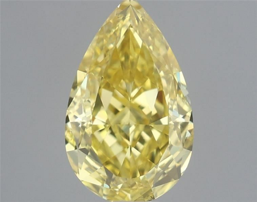 0.5 carat Fancy Vivid Yellow-SI1 Natūralus Pear Deimantas (1)