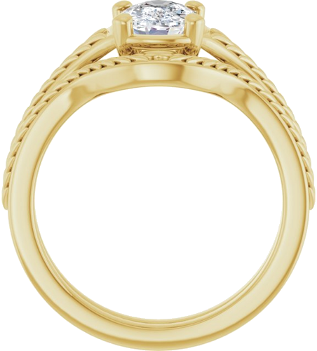 Sužadėtuvių Žiedas „Solitaire“ 14k yellow gold Elongated Cushion 7.5mm x 5.5mm (7)