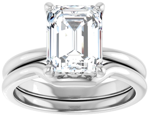 Sužadėtuvių Žiedas „Solitaire“ 585 Baltojo Aukso Emerald 9mm x 7mm (8)