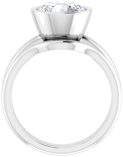 Sužadėtuvių Žiedas „Bezel-Set Solitaire“ 14k white gold Round 8.8mm (7)