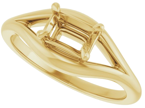 Sužadėtuvių Žiedas „Claw-Prong Solitaire“ 14k yellow gold Emerald 6mm x 4mm (5)