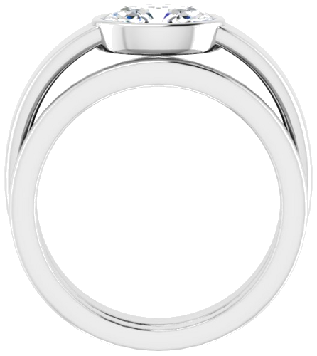 Sužadėtuvių Žiedas „Bezel-Set Solitaire“ 14k white gold Oval 8mm x 6mm (7)