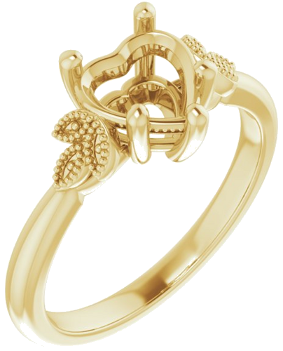 Sužadėtuvių Žiedas „Solitaire“ 585 Geltonojo Aukso Heart Shape 7mm (1)