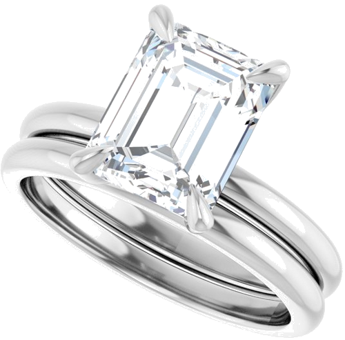 Sužadėtuvių Žiedas „Solitaire“ 950 Platinos Emerald 9mm x 7mm (10)