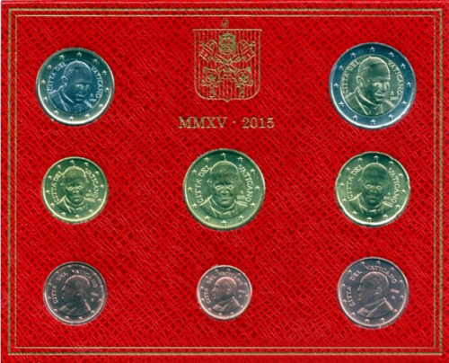 2015 Vatican Pope Francis BU Euro coin set (2)