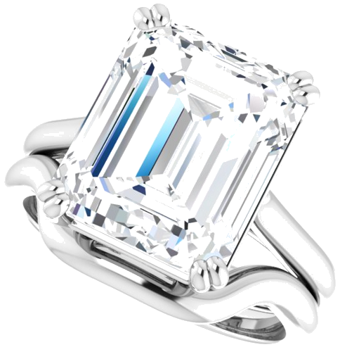 Sužadėtuvių Žiedas „Solitaire“ 950 Platinos Emerald 12mm x 10mm (10)