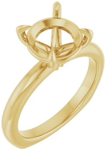 Sužadėtuvių Žiedas „Claw-Prong Euro Shank“ 14k yellow gold Round 9.4mm (1)